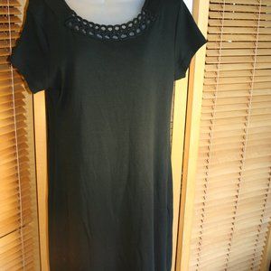 Rafaella Black Embroider Dress Size Large